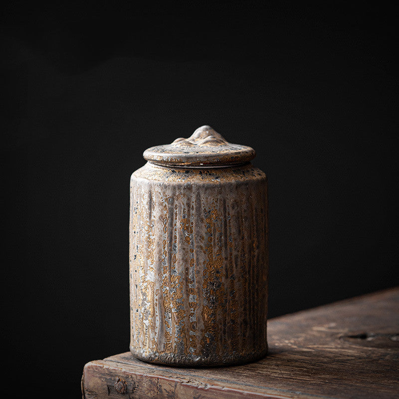 Vintage Stoneware Tea Caddy Kung Fu Tea Set for Home Use