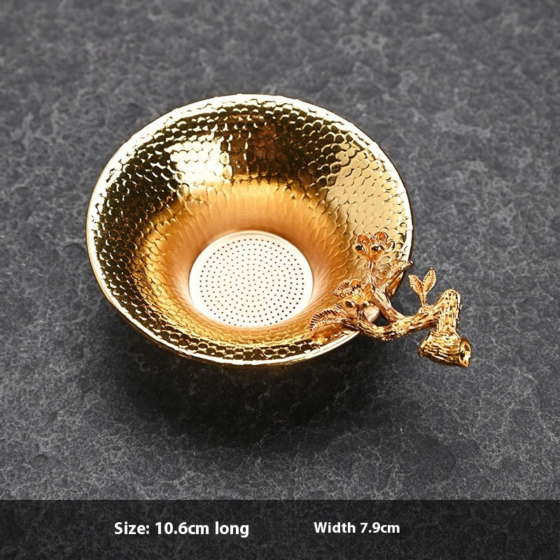 Creative Tea Strainer Tin Tea Funnel Pure Tin Tea Set